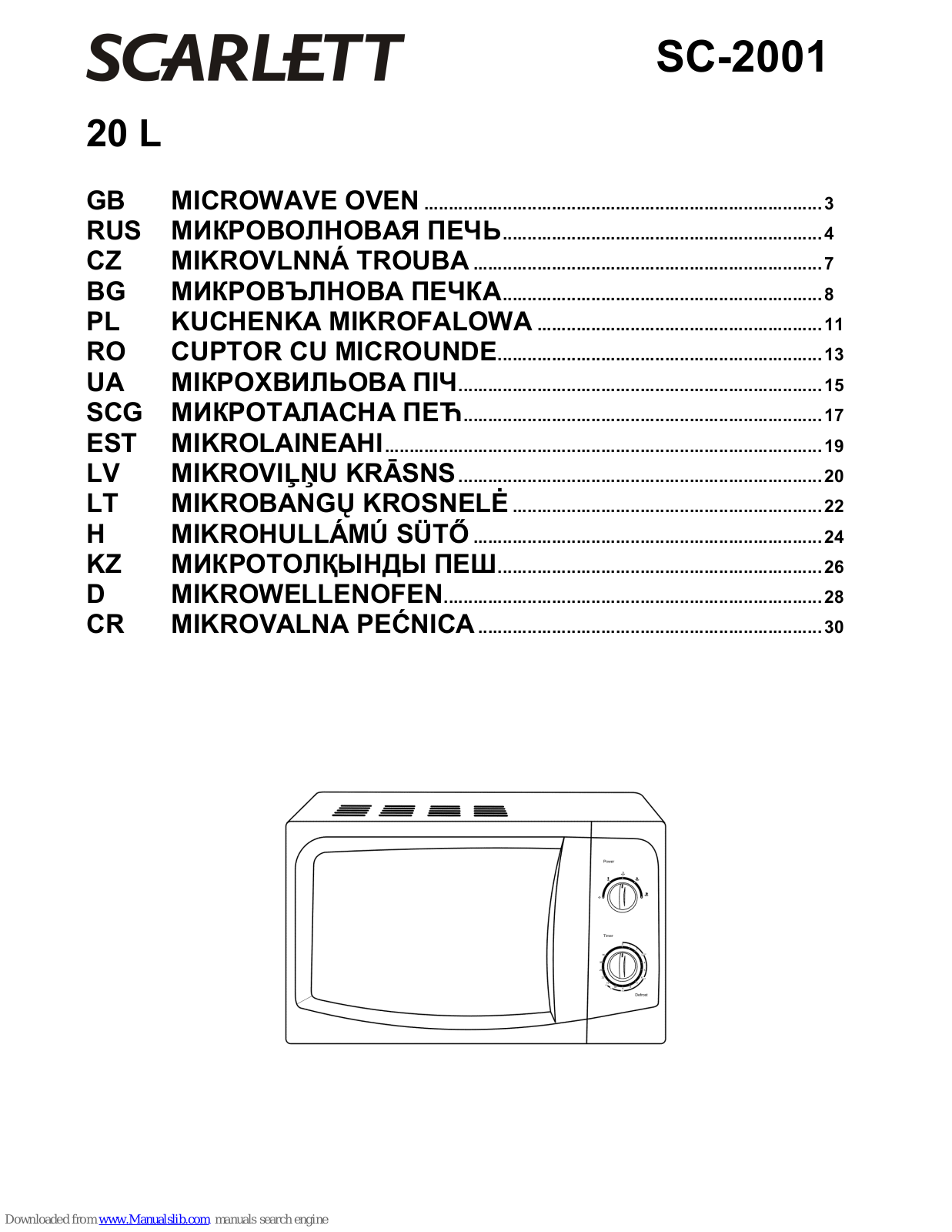 Scarlett SC-2001 Instruction Manual