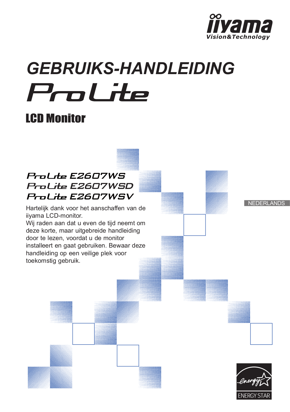 Iiyama PROLITE E2607WSD, PROLITE E2607WS, PROLITE E2607WSV User Manual