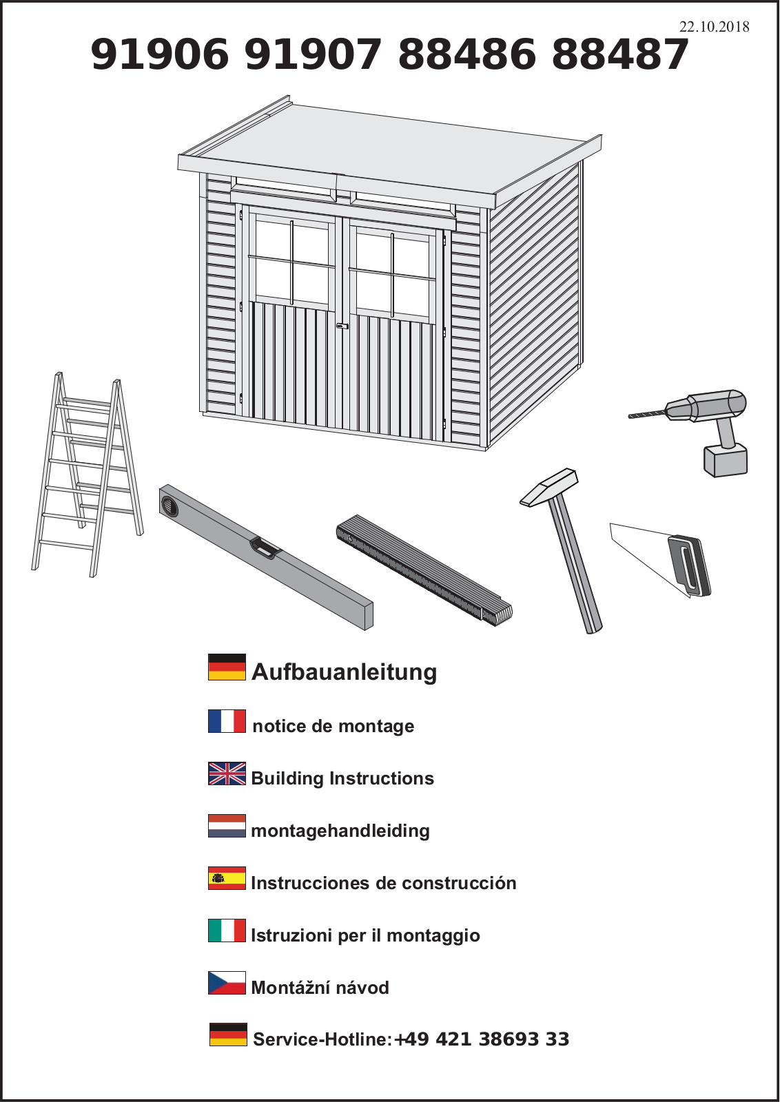 Karibu 91906, 91907, 88486, 88487 Assembly instructions