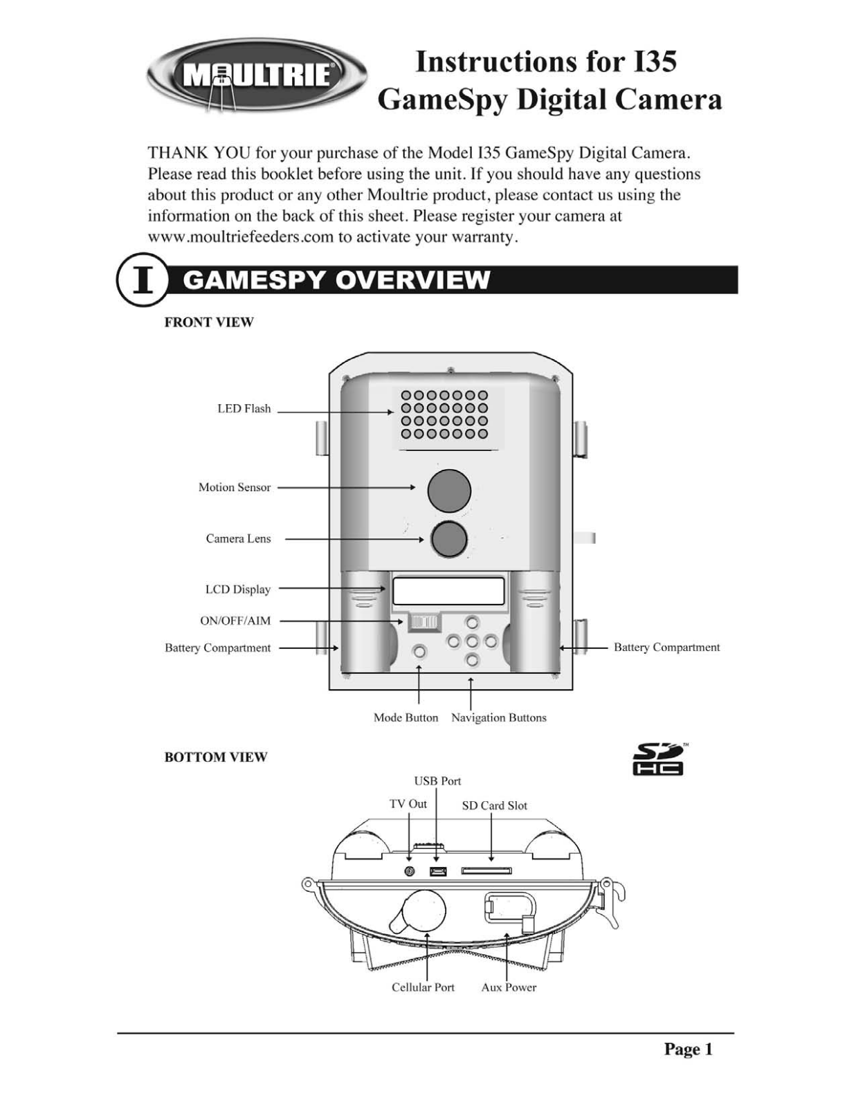 Moultrie I35 User Manual