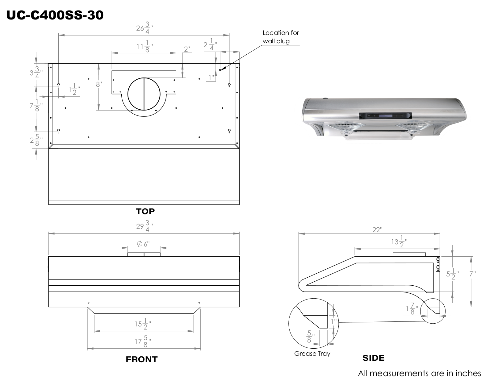Hauslane CHFE1003 Dimensions - ManualMachine.com