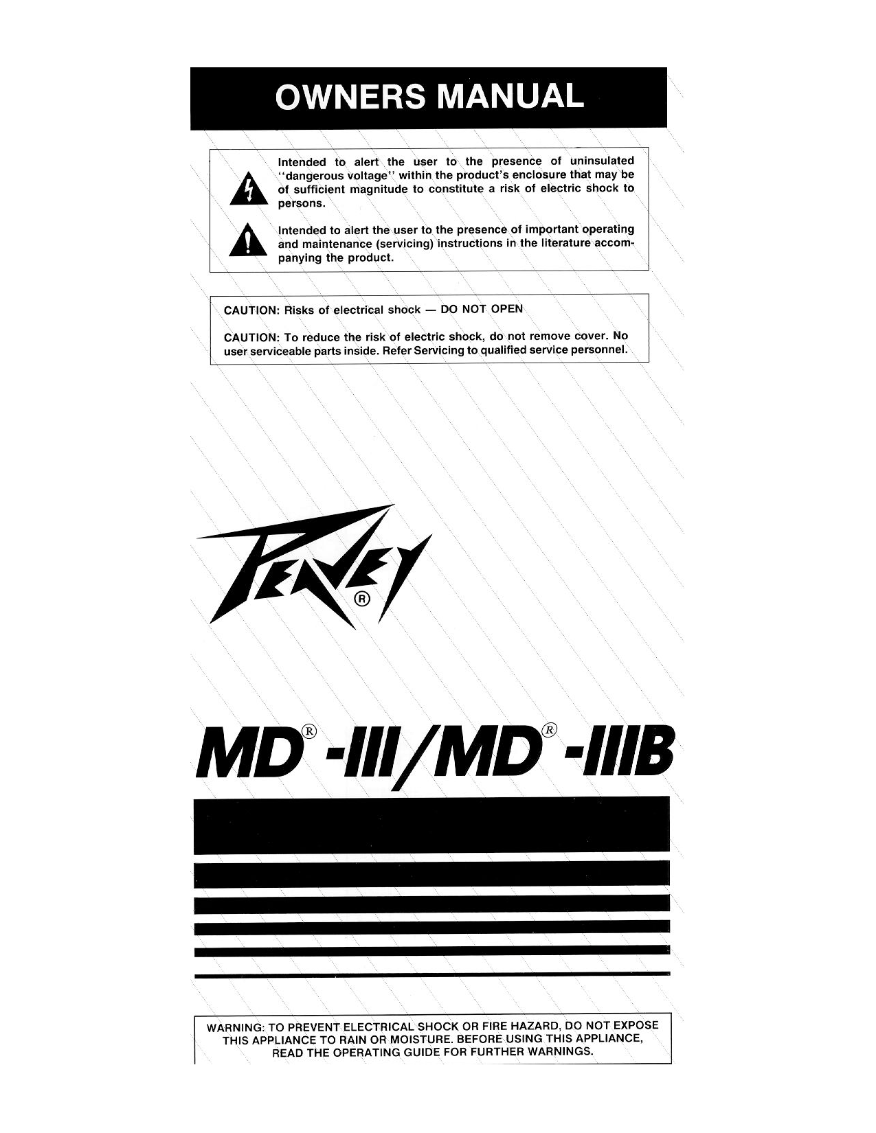 Peavey MD-III, MD-IIIB User Manual
