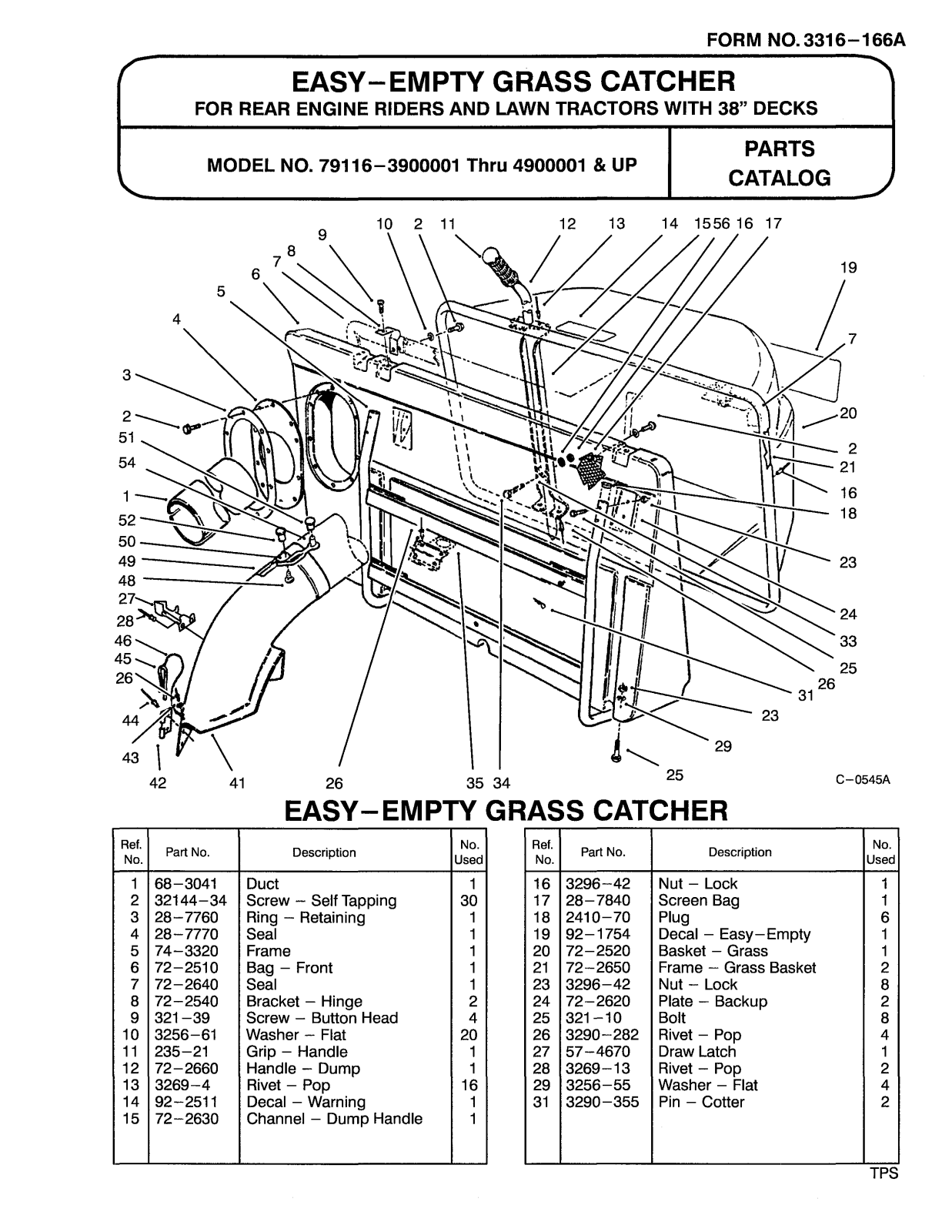 Toro 79116 Parts Catalogue