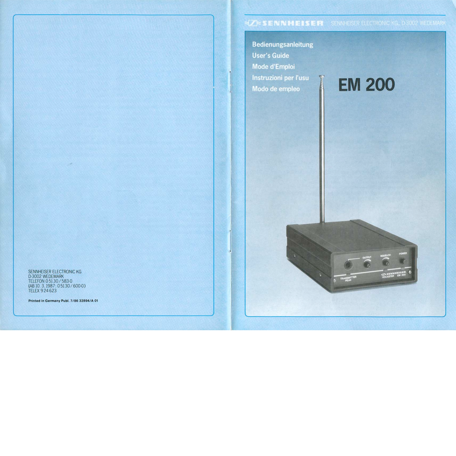 Sennheiser EM 200 User Manual