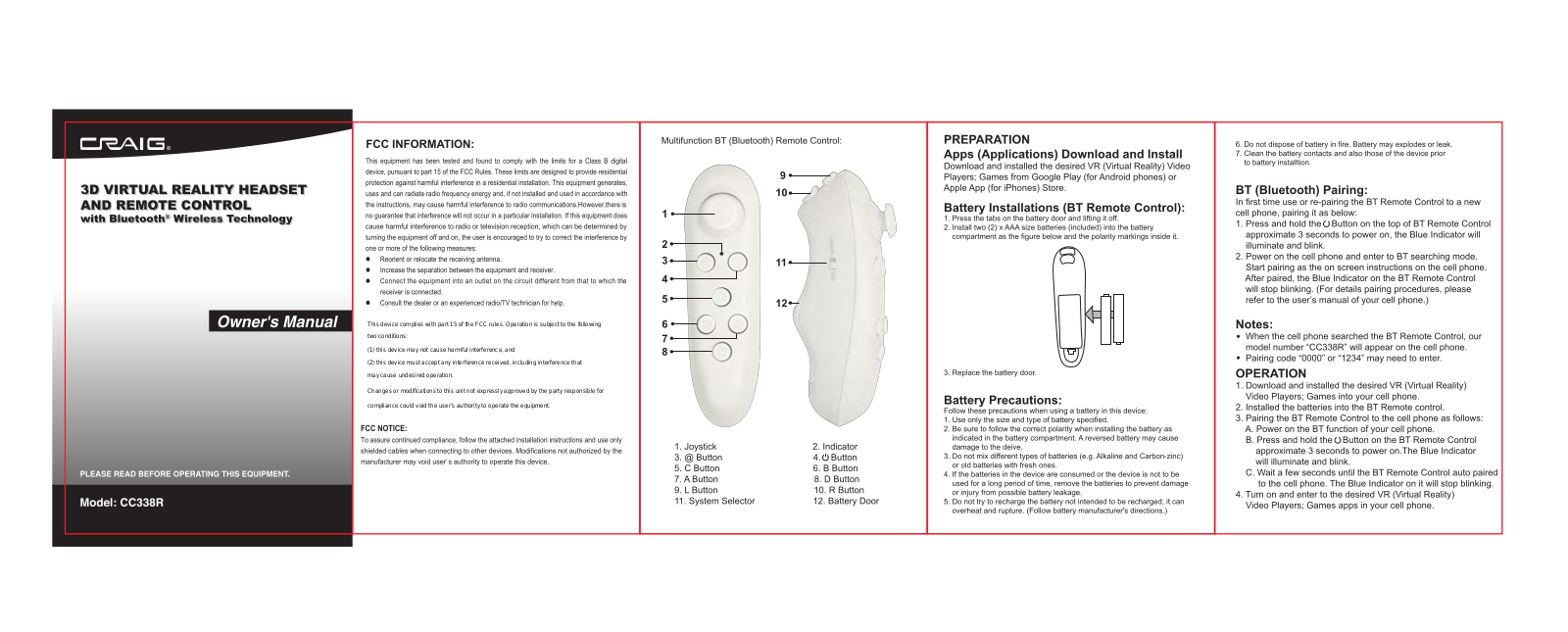 YYW Tech CC338R User Manual