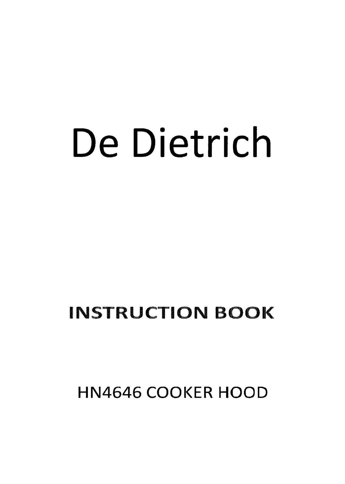 De dietrich HN4646E1 User Manual