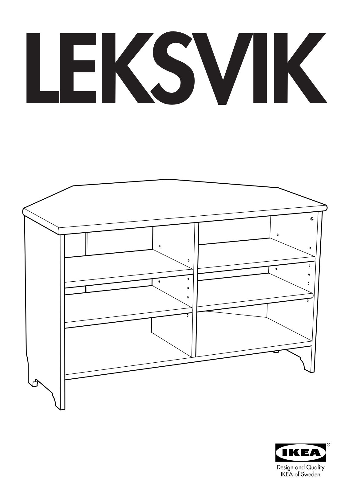 IKEA LEKSVIK CORNER TV BENCH 39X24 Assembly Instruction