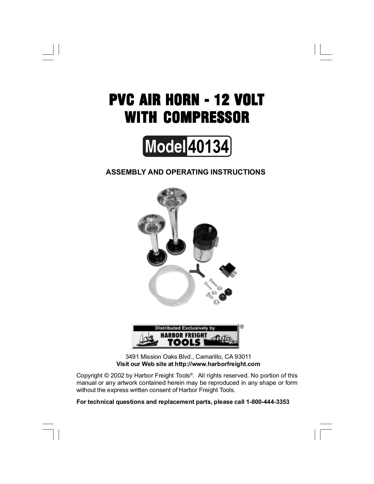 Harbor Freight Tools 40134 User Manual