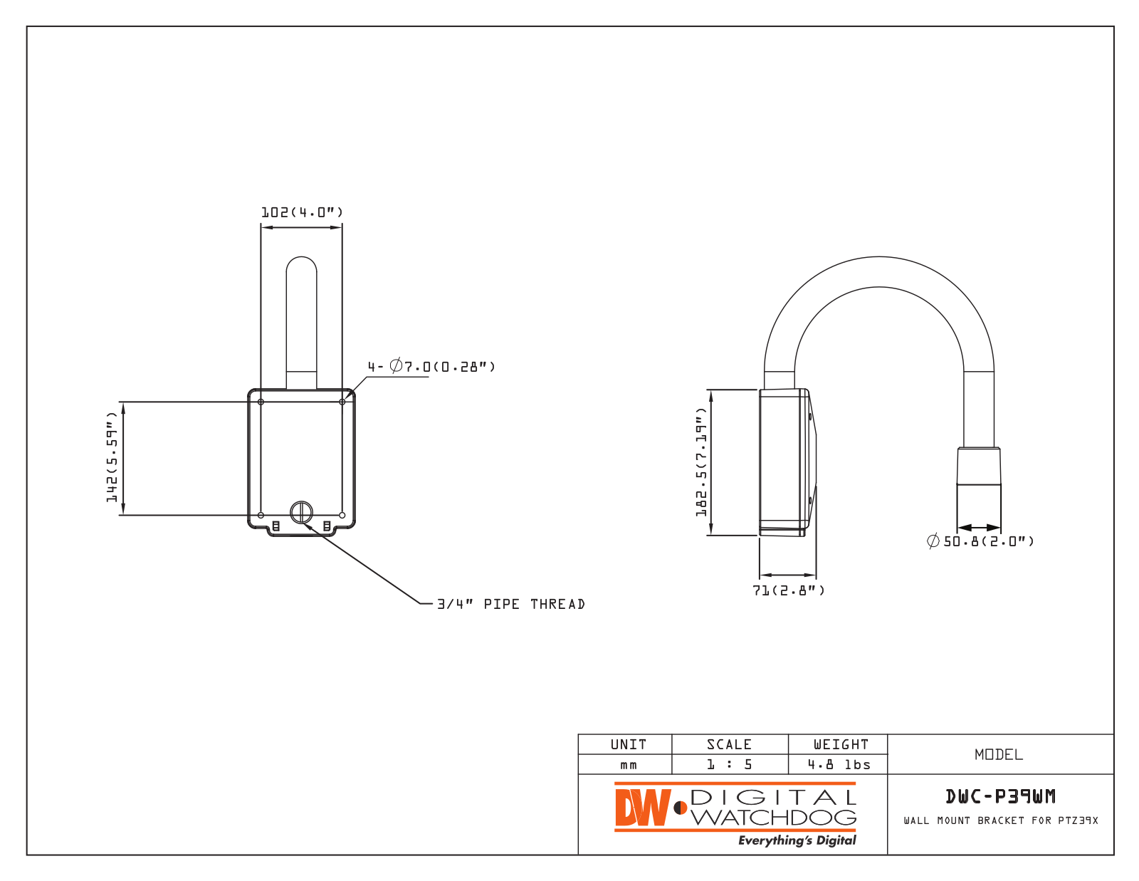 Digital Watchdog DWC-P39WM, DWC-P20WM Specsheet