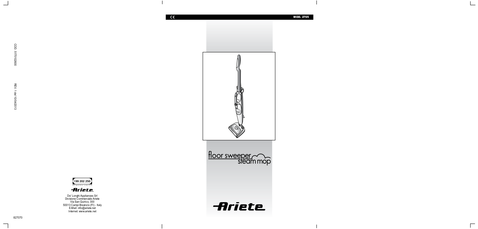 Ariete 2705 User Manual