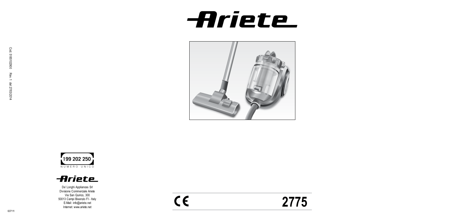 Ariete 2775 User guide - ManualMachine.com