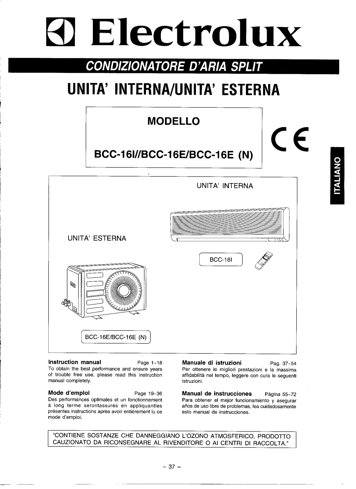 AEG BCC16E, BCC16I User Manual