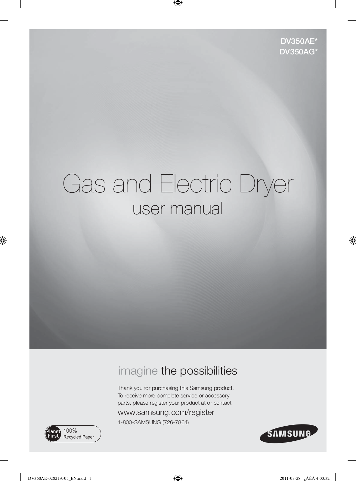 Samsung DV350AGP User Manual