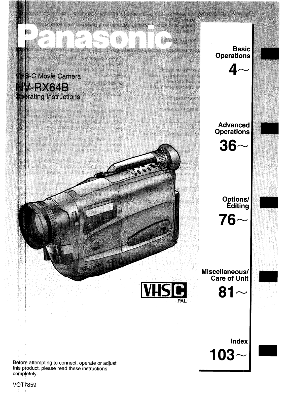 Panasonic NVRX64 User Manual