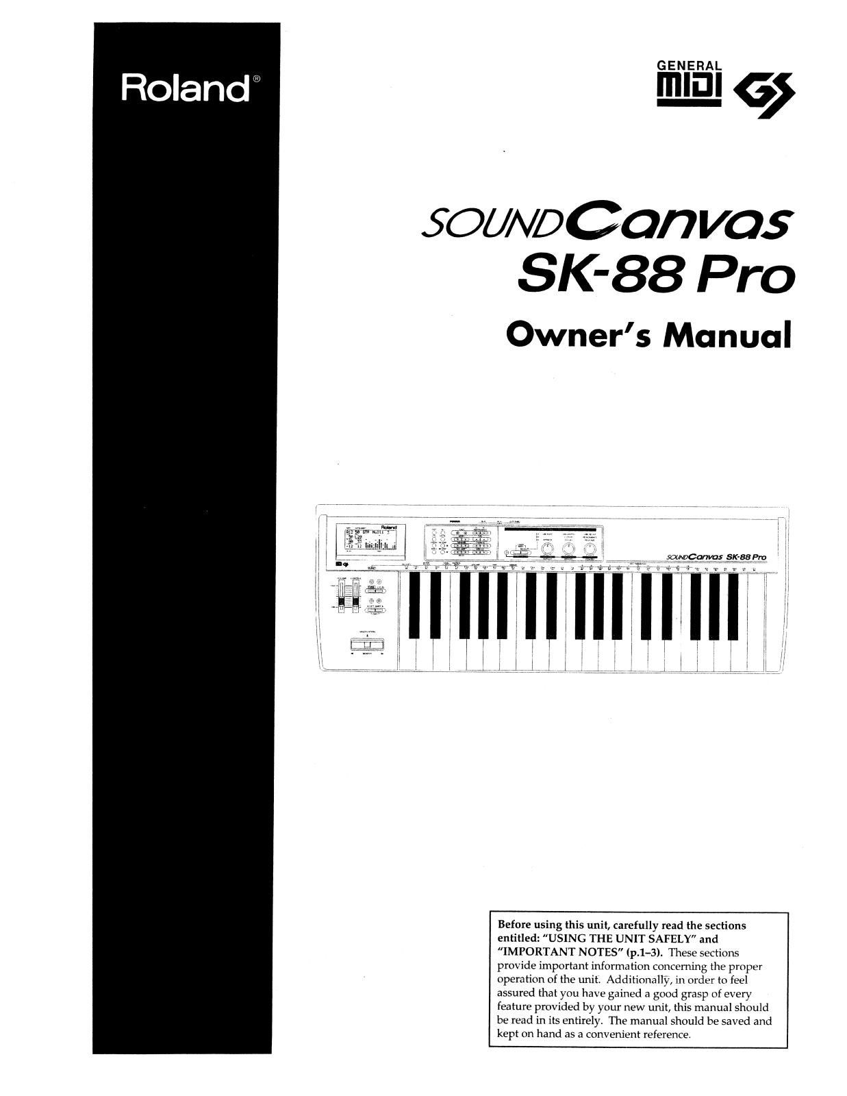 Roland Corporation SK-88PRO Owner's Manual