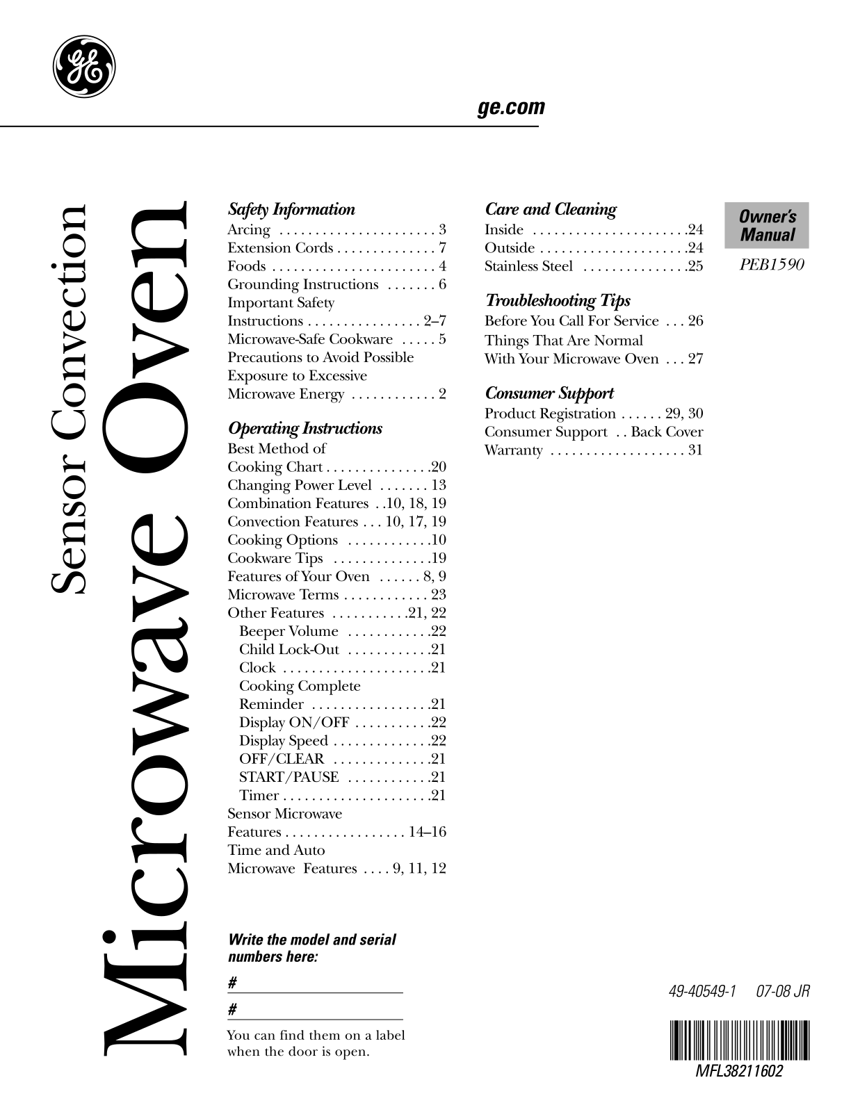 LG Electronics USA C156XFA Users Manual