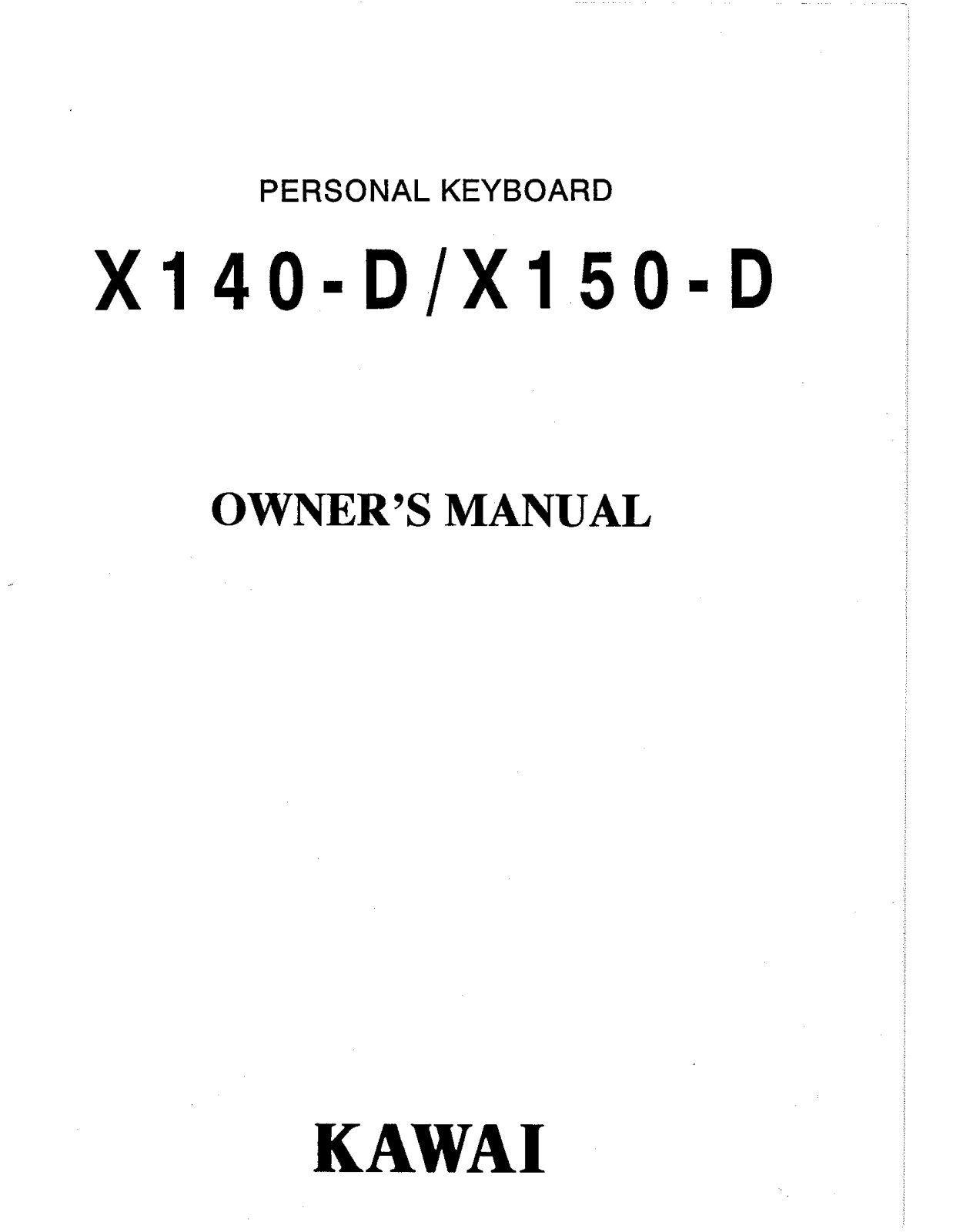 Kawai X140-D User Manual