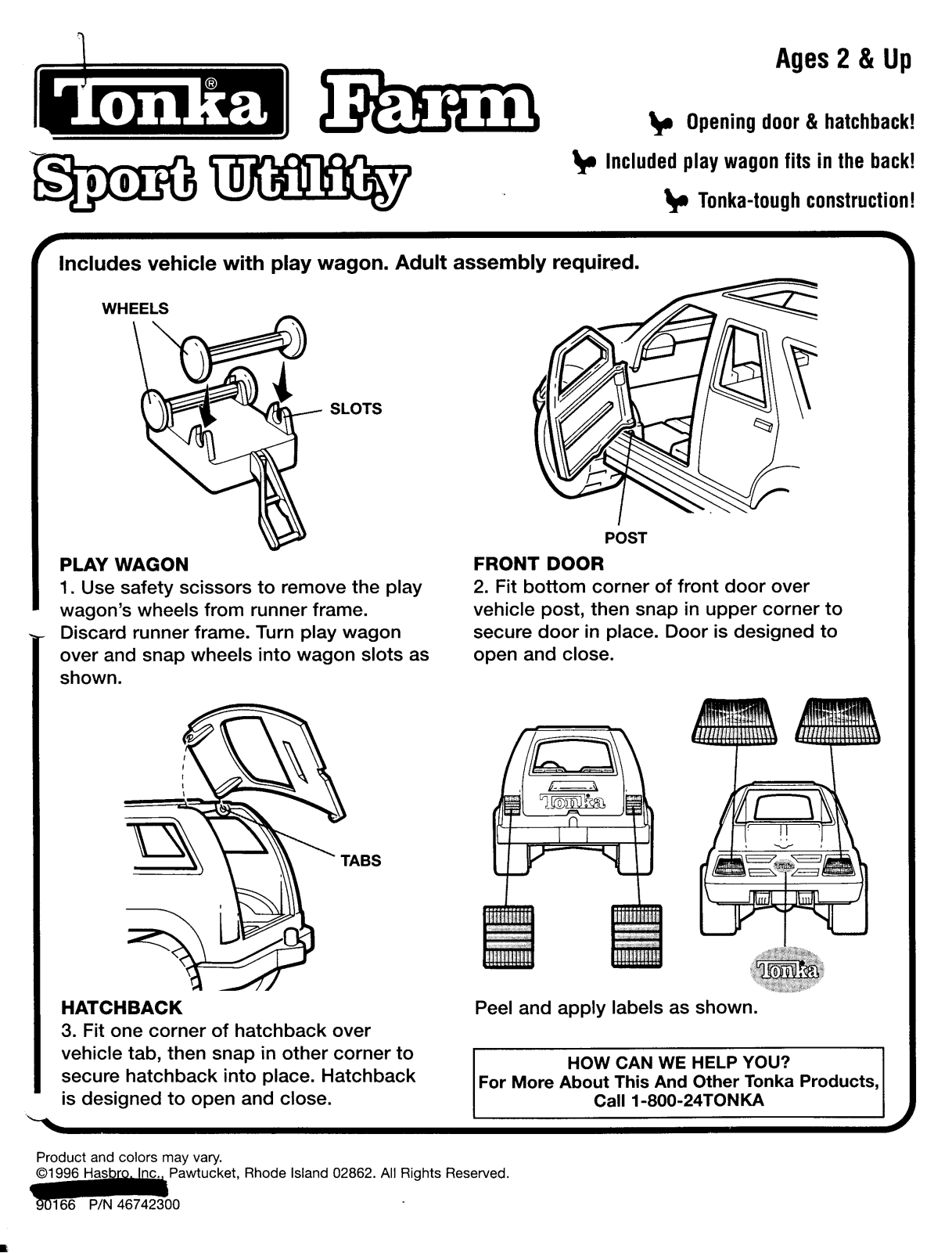 HASBRO Tonka Farm Sport Utility User Manual