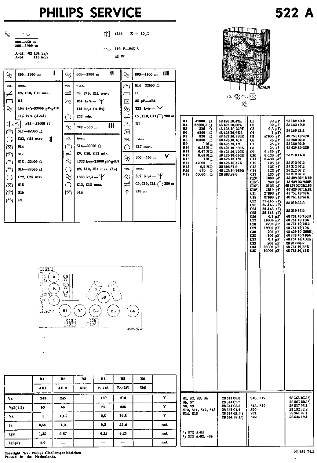 Philips 522-A Service Manual