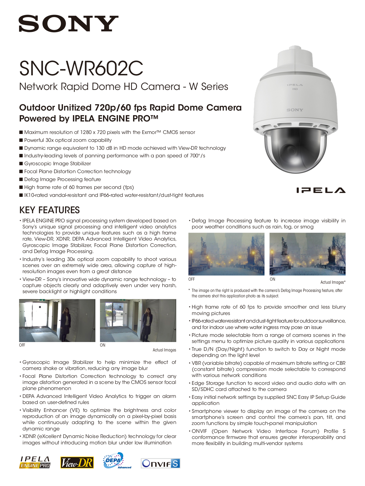 Sony SNC-WR602C, SNC-WR602C-R Specsheet