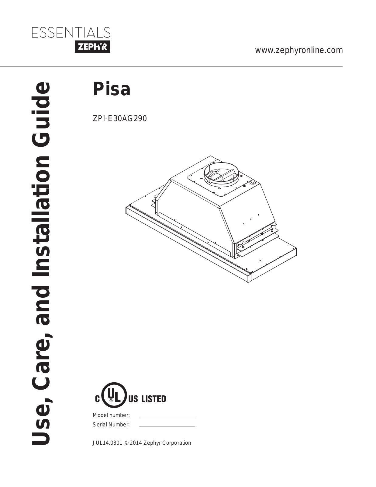 Zephyr ZPIE30AG290 User Manual