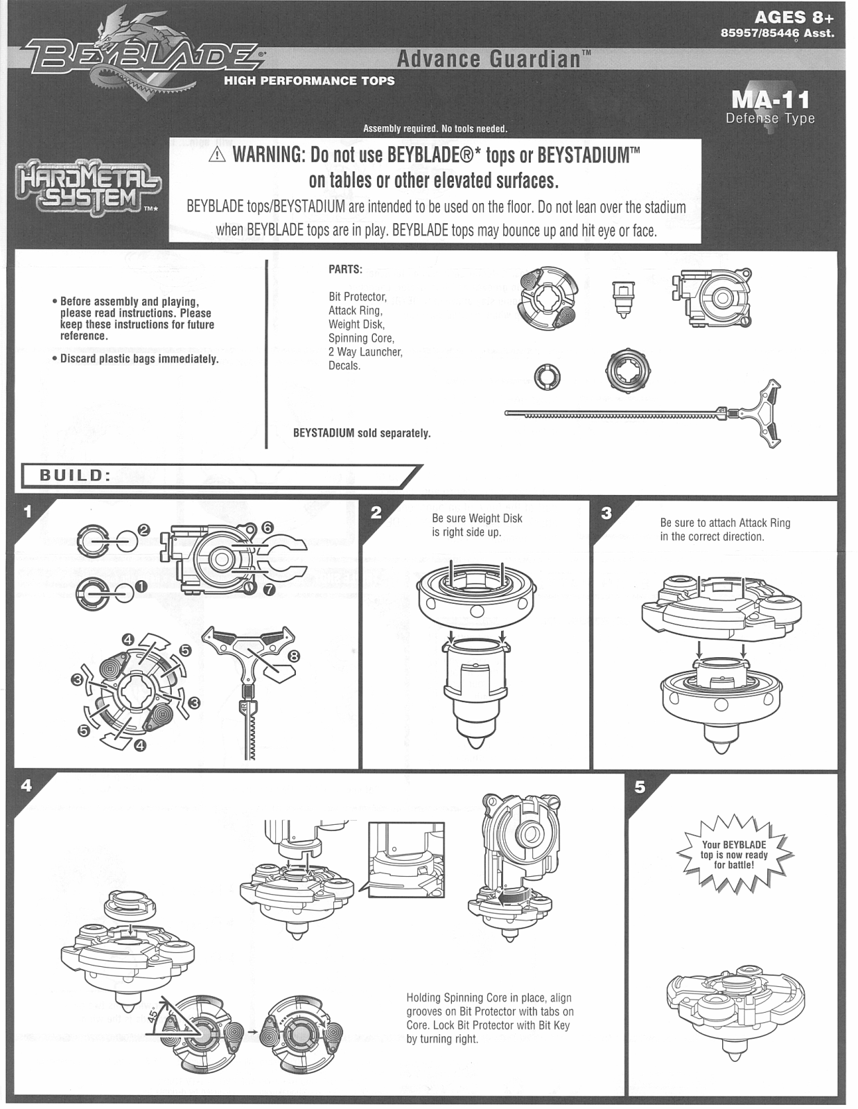 HASBRO Beyblade Advance Guardian HMS MA11 User Manual