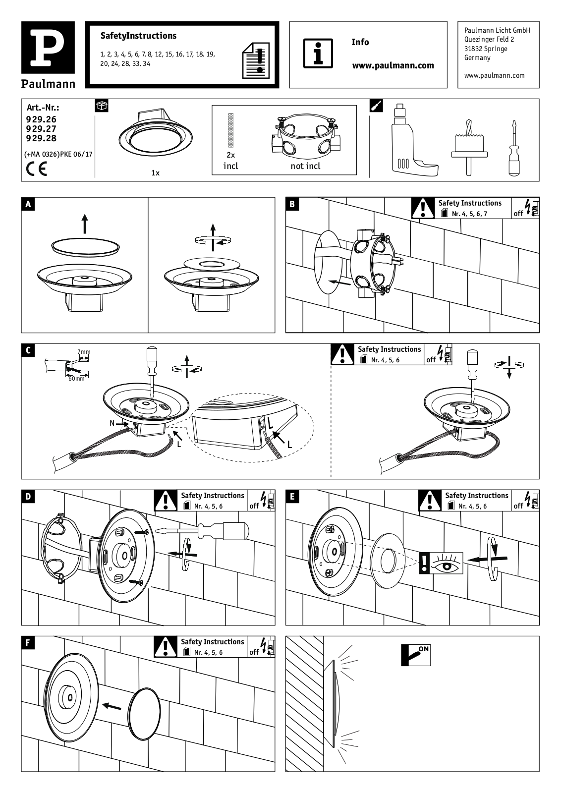 Paulmann 929.26 User Manual