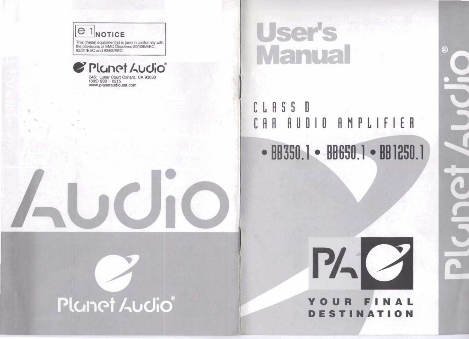 Planet Audio BB650.1 Users Manual - ManualMachine.com