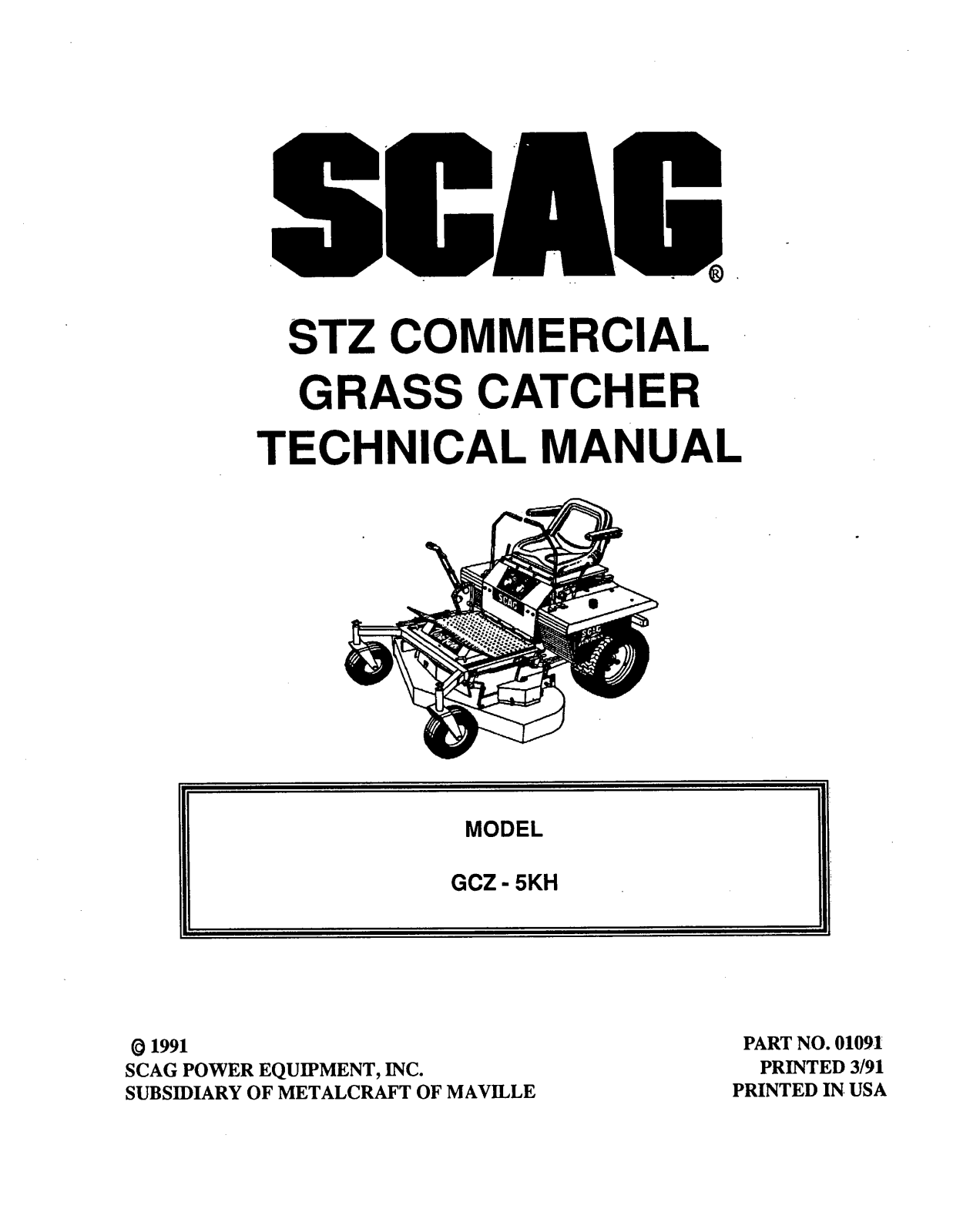 Scag GCZ-5KH User Manual