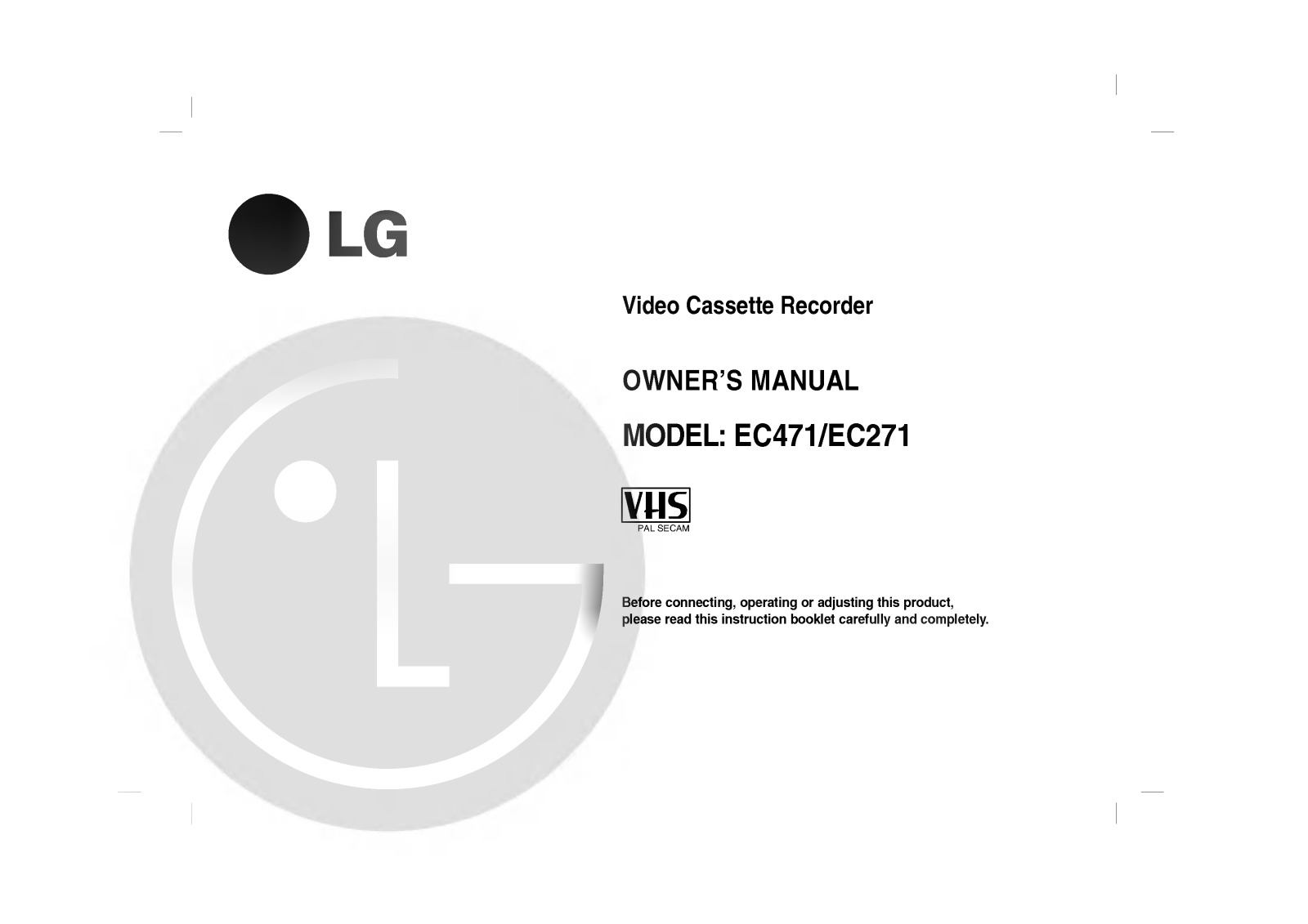 LG EC471SV Owner’s Manual