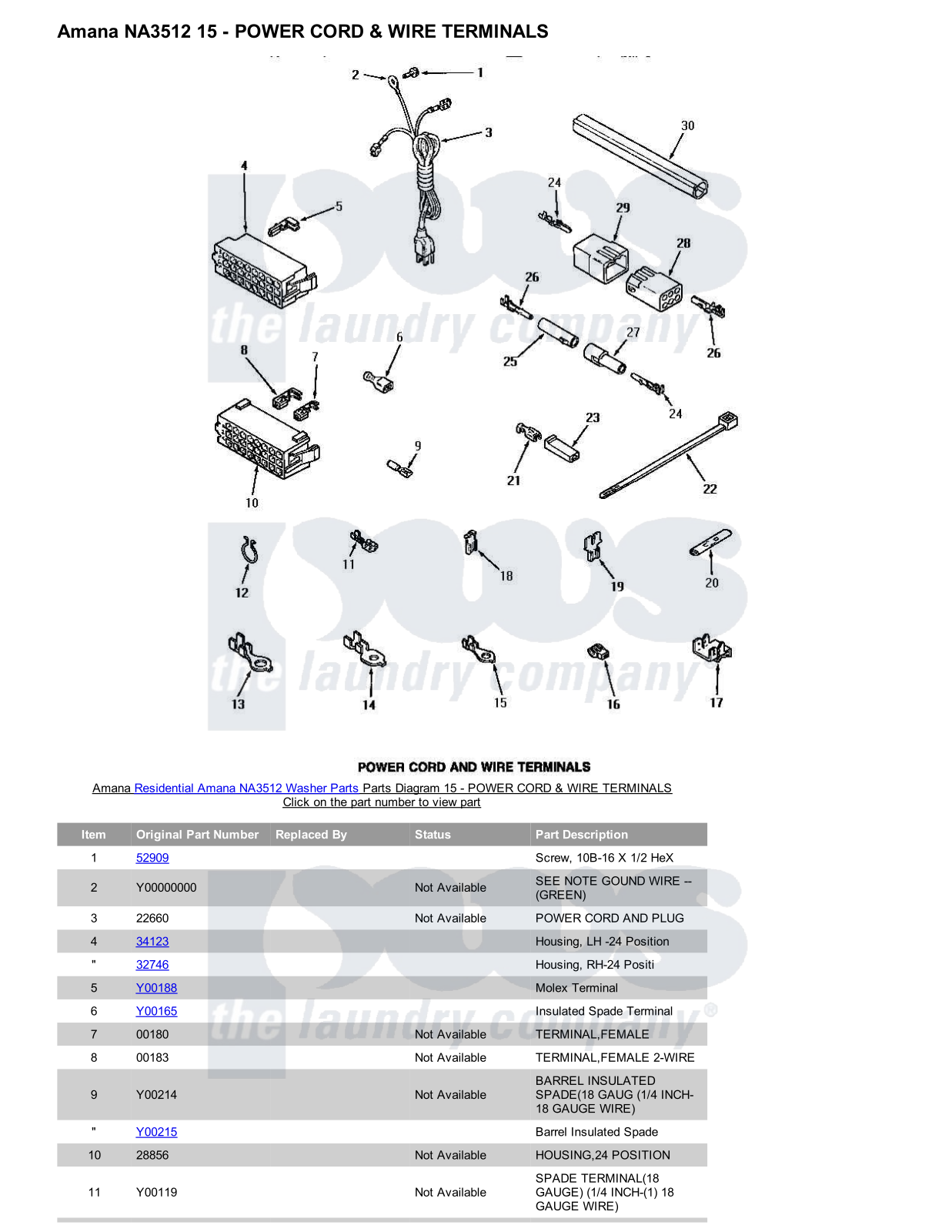 Amana NA3512 Parts Diagram