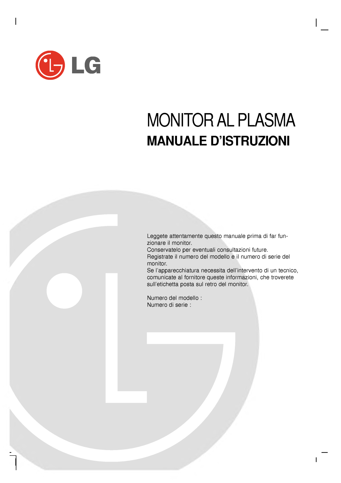 Lg MZ-60PZ92V User Manual