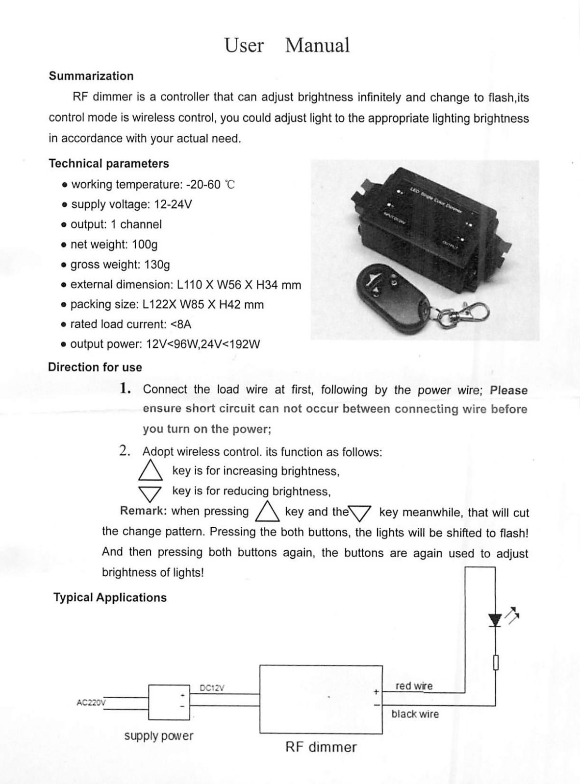 Italuce ITH1036 Manual Sheet