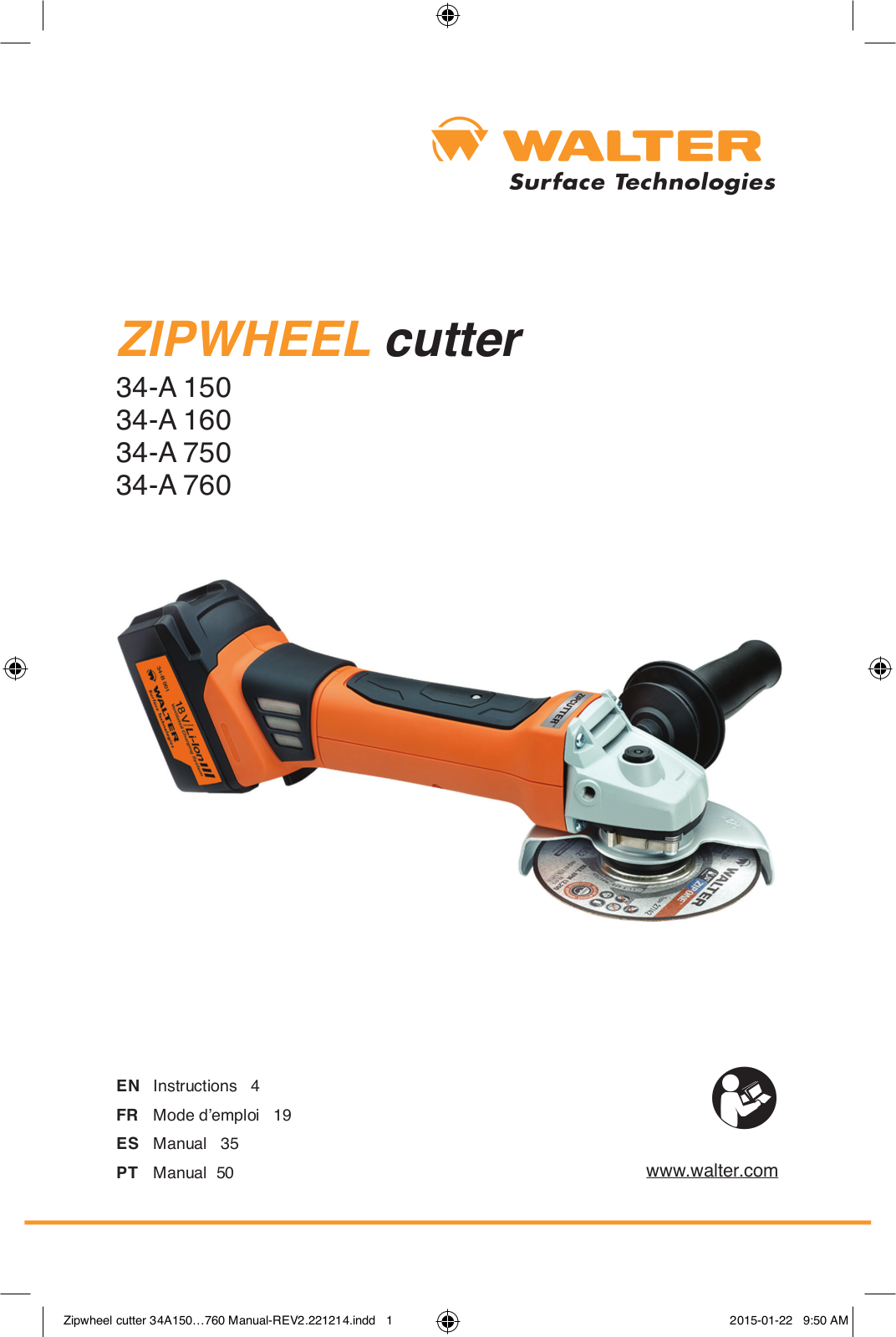 Walter 34-A 150, 34-A 160, 34-A 750, 34-A 760 User guide - ManualMachine.com