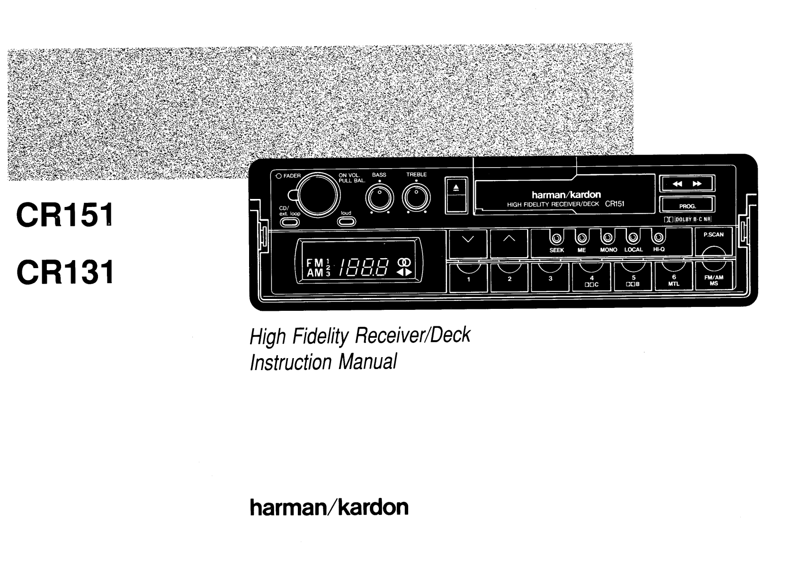 Harman kardon CR131, CR151 User Manual