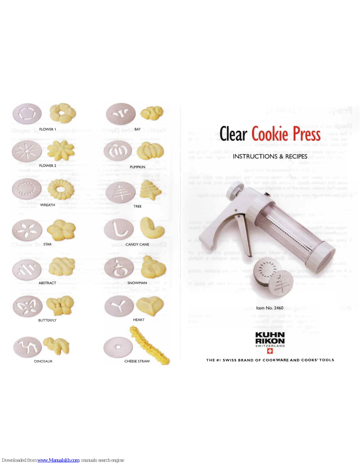 Kuhn Rikon Clear Cookie Press User Manual