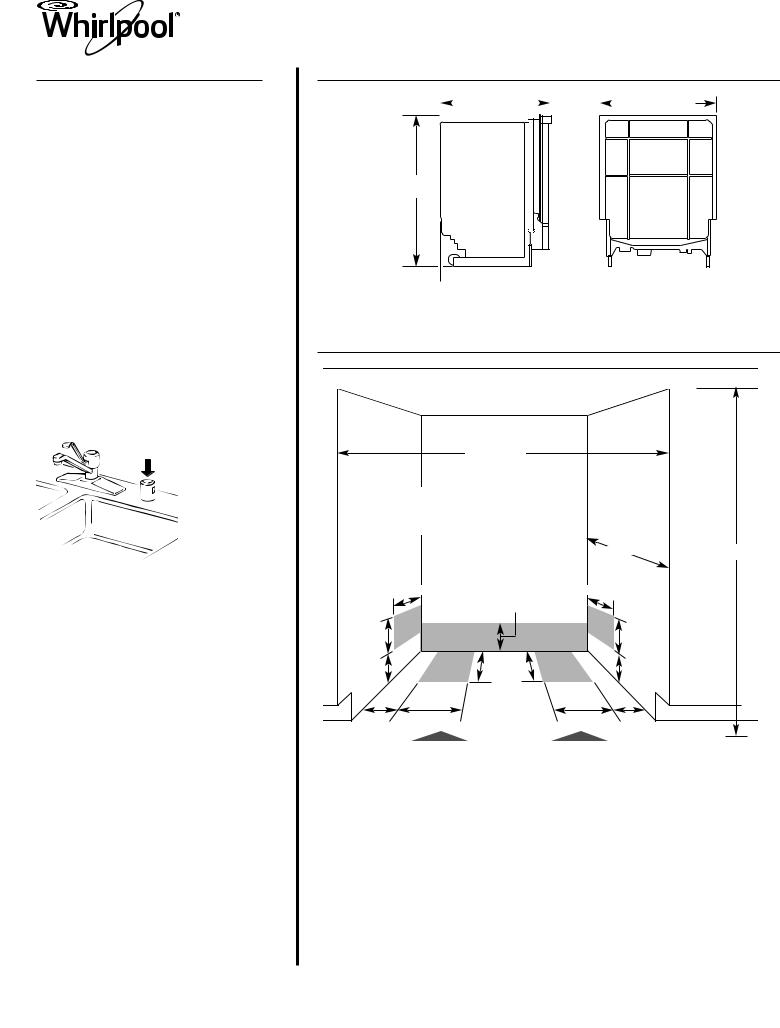 Whirlpool DU810SWPQ, DU810SWPT, DU810SWPU, DU811SWPQ, DU811SWPU Dimension Guide