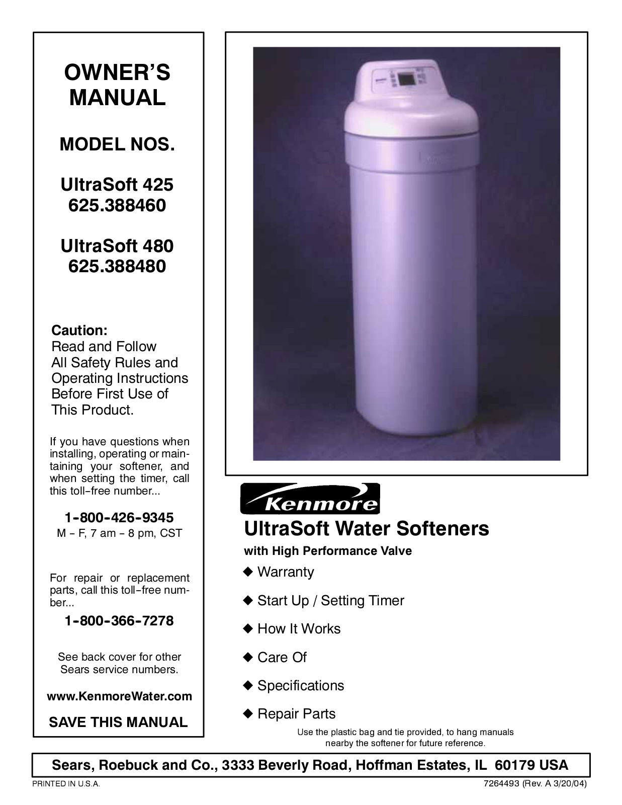 Kenmore 625.388460 User Manual