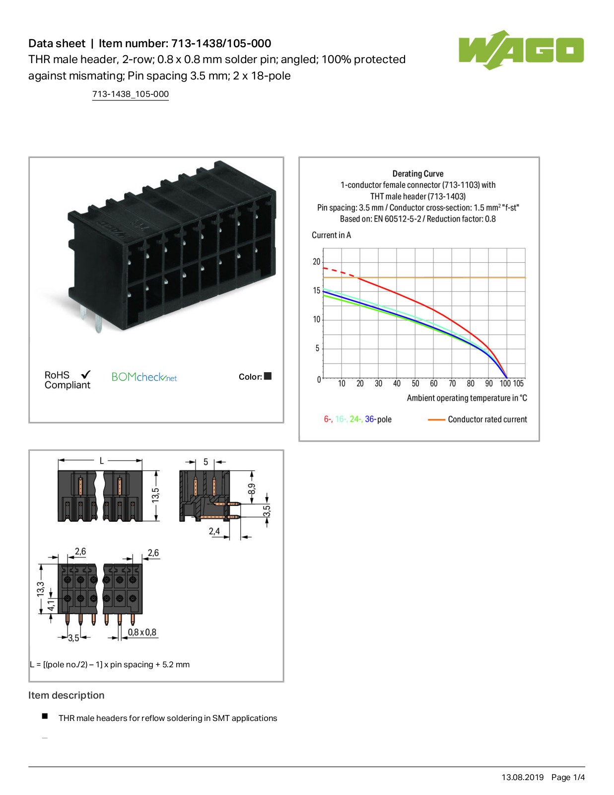 Wago 713-1438/105-000 Data Sheet