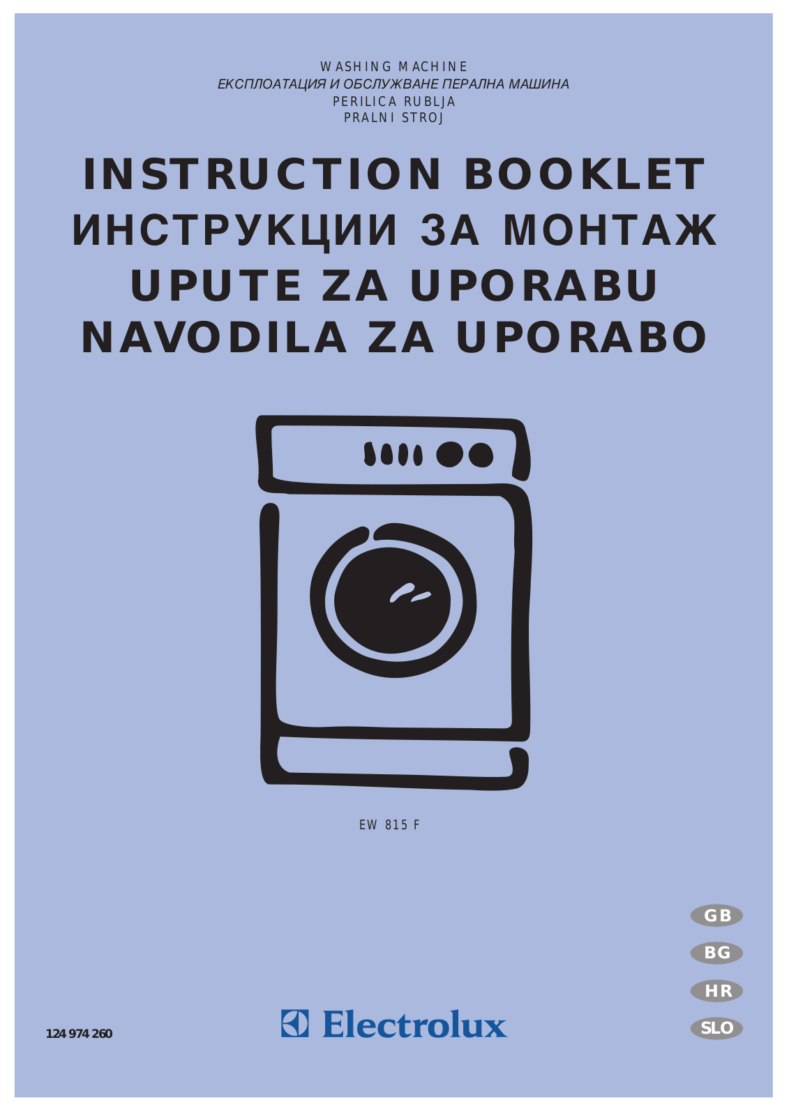 Electrolux EW815F User Manual