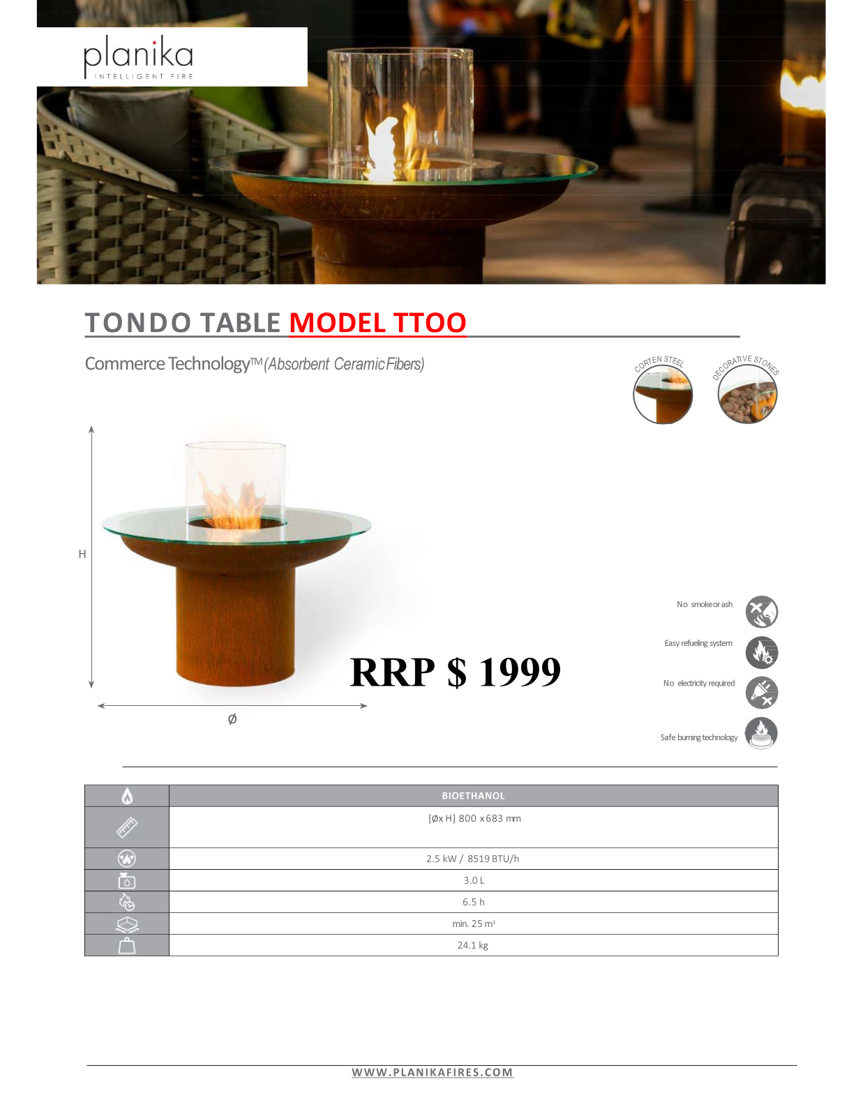 Planika TTOO Specifications Sheet - ManualMachine.com