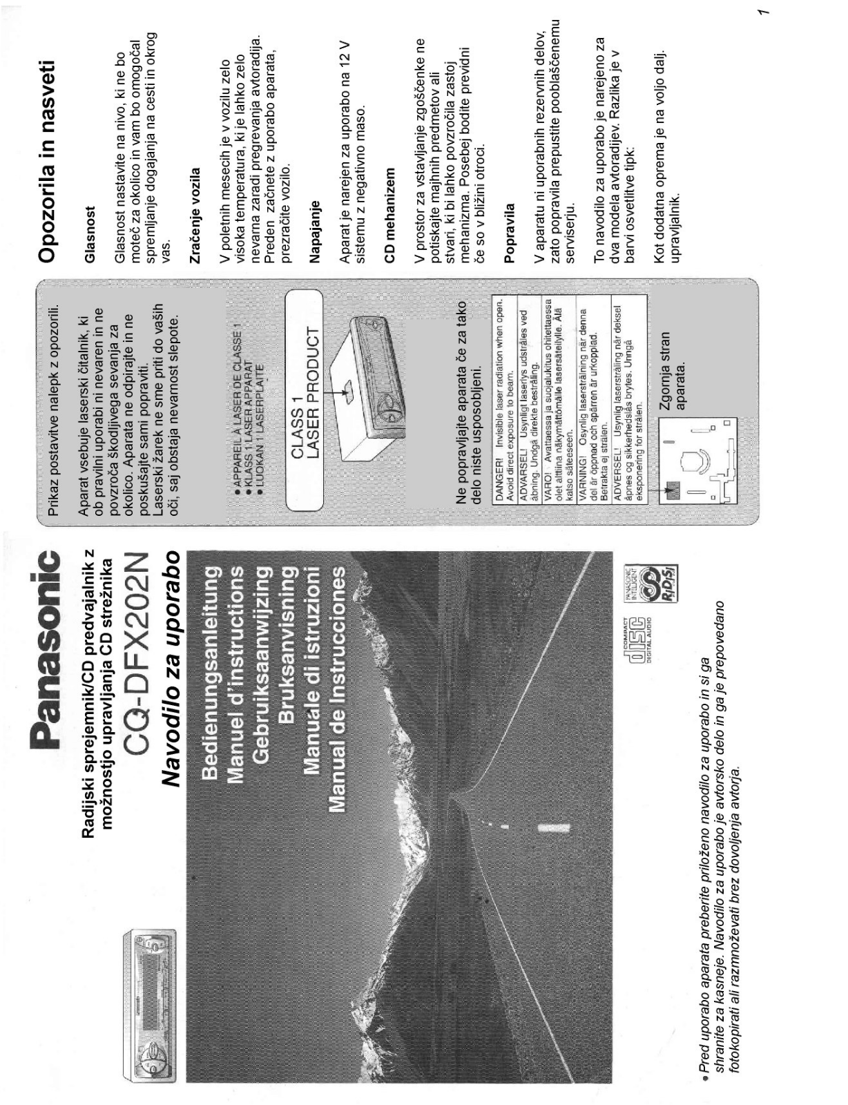 Panasonic CQ-DFX202N Operating Manual