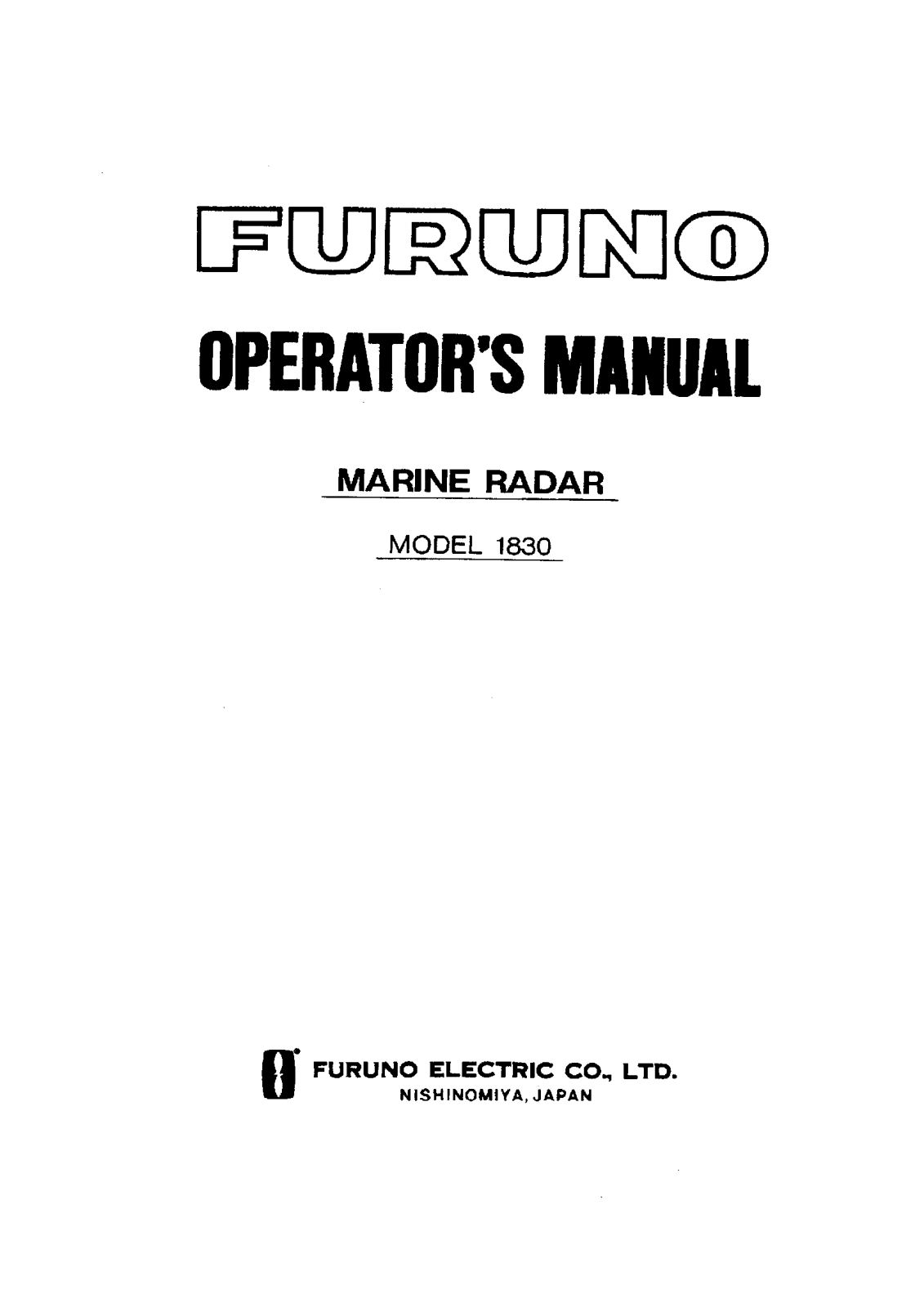 Furuno 1830 User Manual