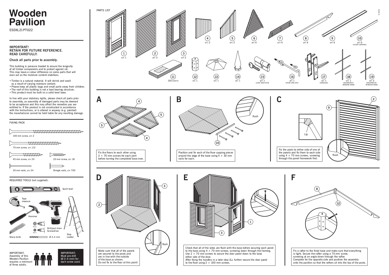 Mercia Garden Products ESDXL21PT022 Instruction manual