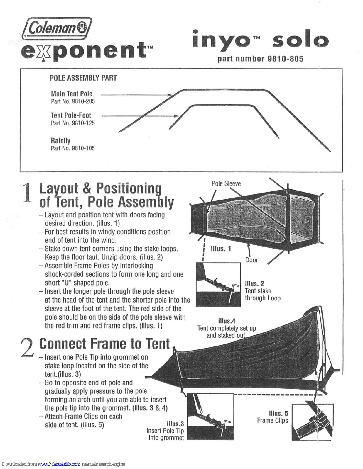 Coleman Exponent INYO SOLO 9810-805 User Manual