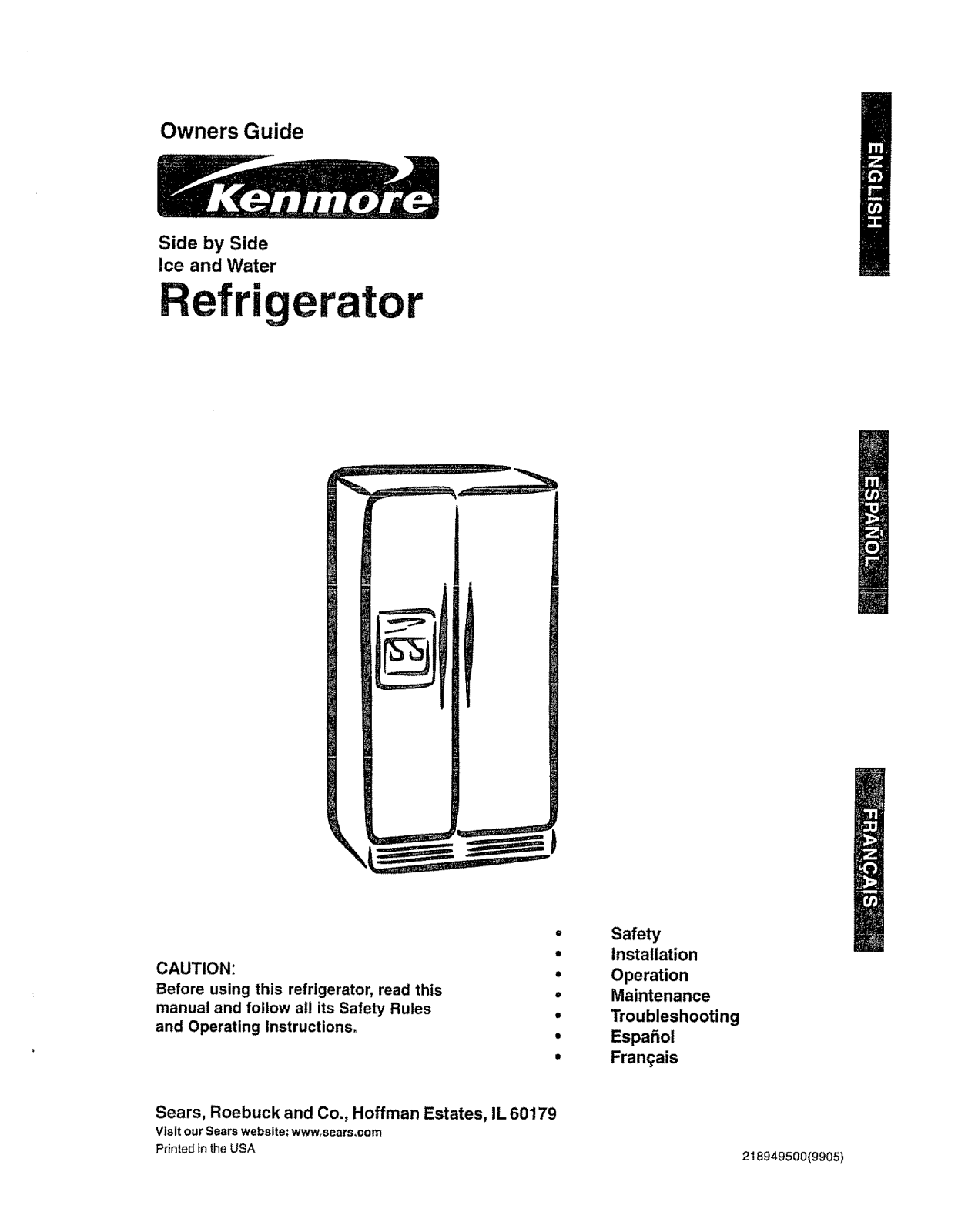 Kenmore 25359687991, 25359682991 Owner’s Manual