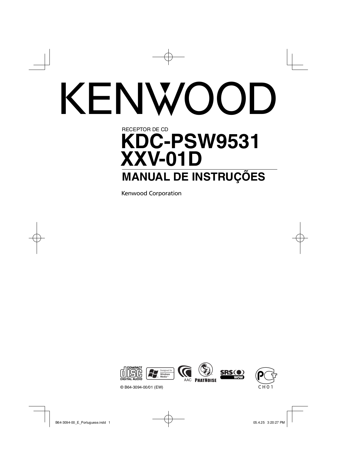 Kenwood XXV-01D, KDC-PSW9531 User Manual