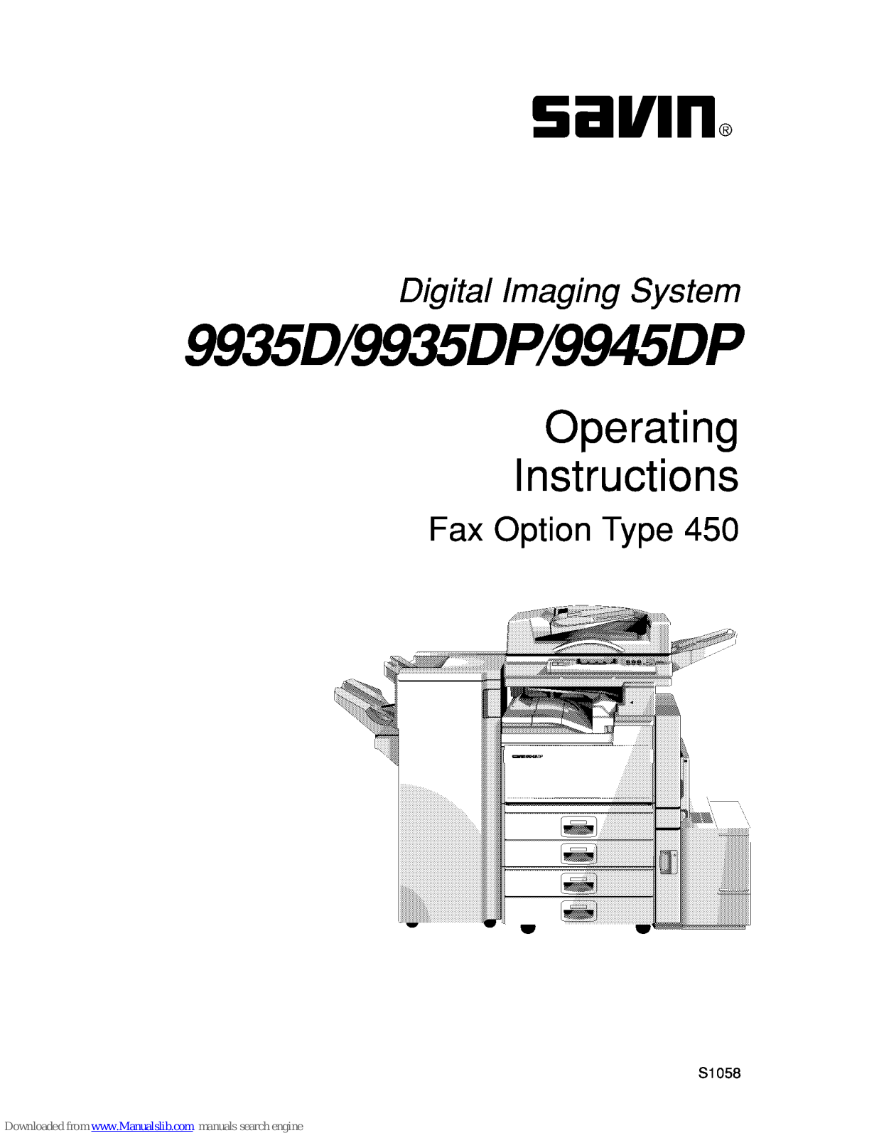 Savin 9935D,9935DP,9945DP Facsimile Manual