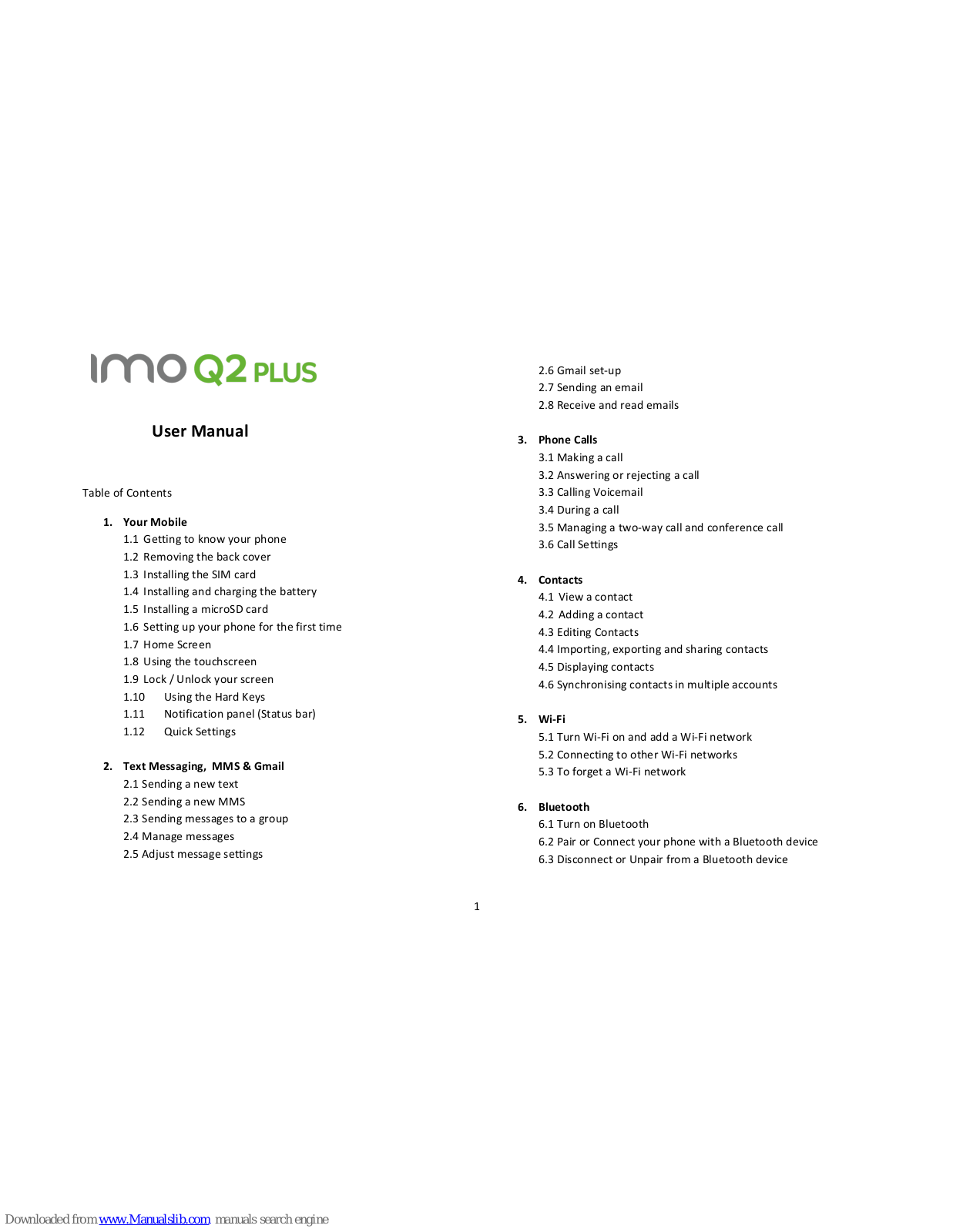 IMO Q2 Plus, Q3 Plus User Manual