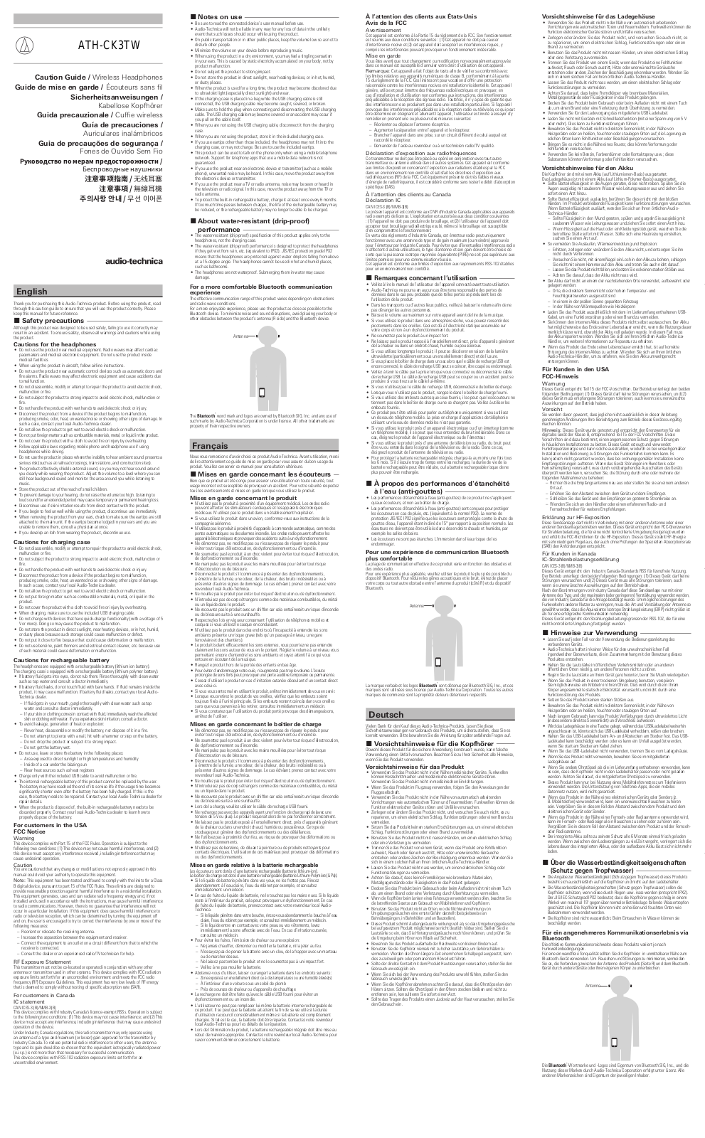 Audio Technica CK3TWL, CK3TWR User Manual